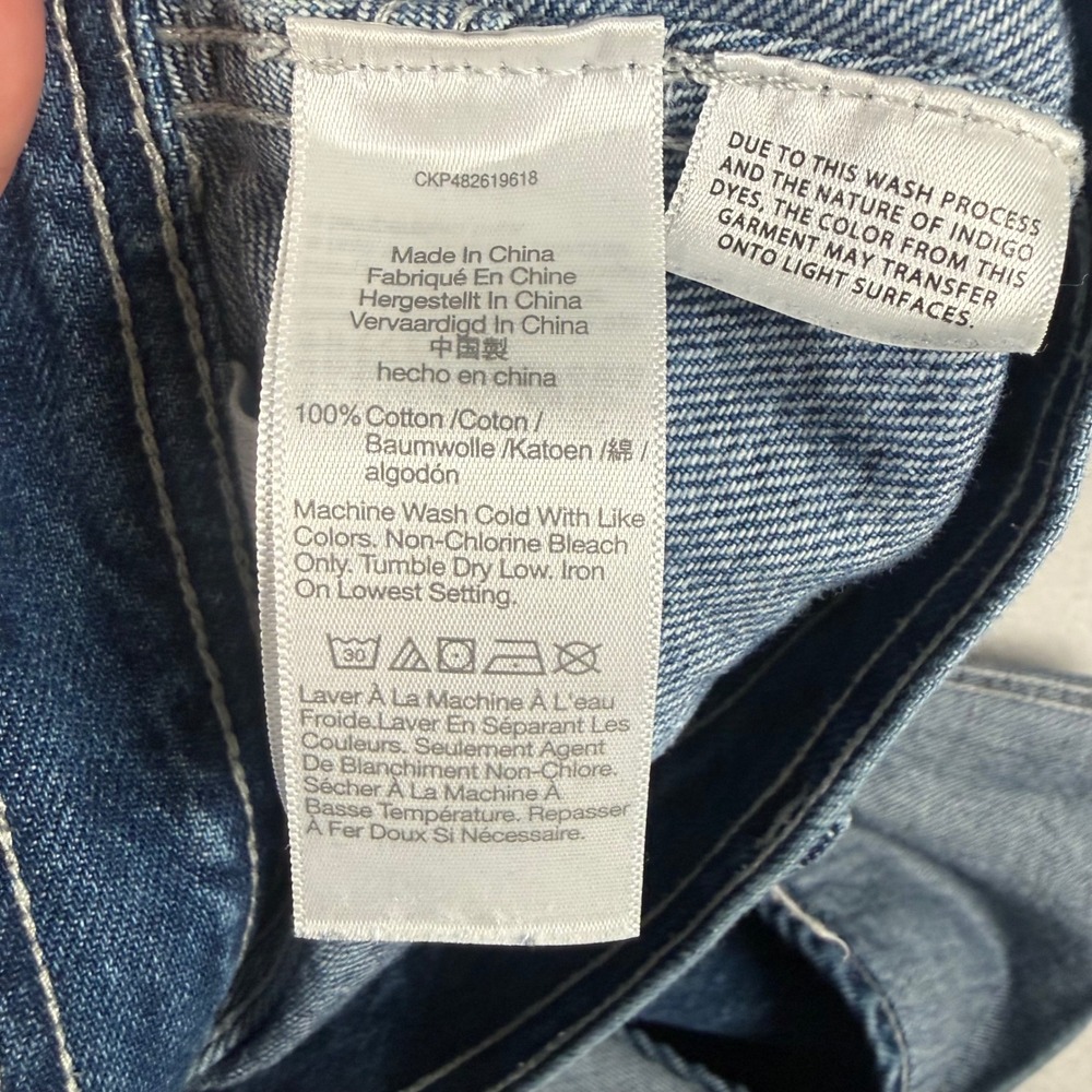 Madewell Superwide-Leg Jeans Women 28 Blue Cotton Denim High Rise Patch Pocket - Picture 9 of 10